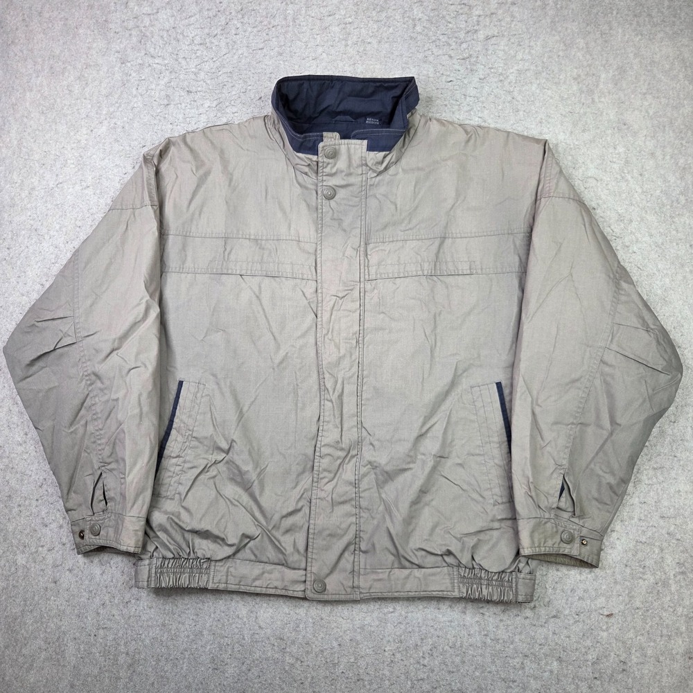 Members Only Mariner Jacket Mens XL Tan Full Zip Windbreaker Snap Vintage Y2K